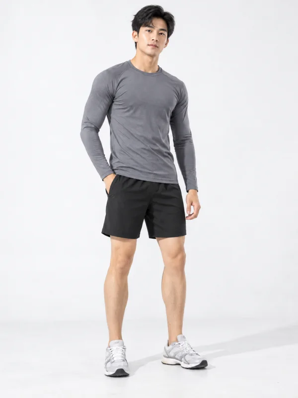 Áo Thể Thao Body Dài Tay Nam Màu Xám