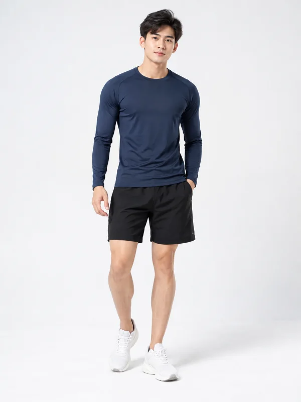Áo Thể Thao Body Dài Tay Nam Màu Xanh Đậm