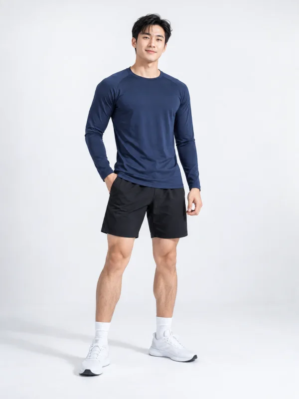 Áo Thể Thao Body Dài Tay Nam Màu Xanh Navy