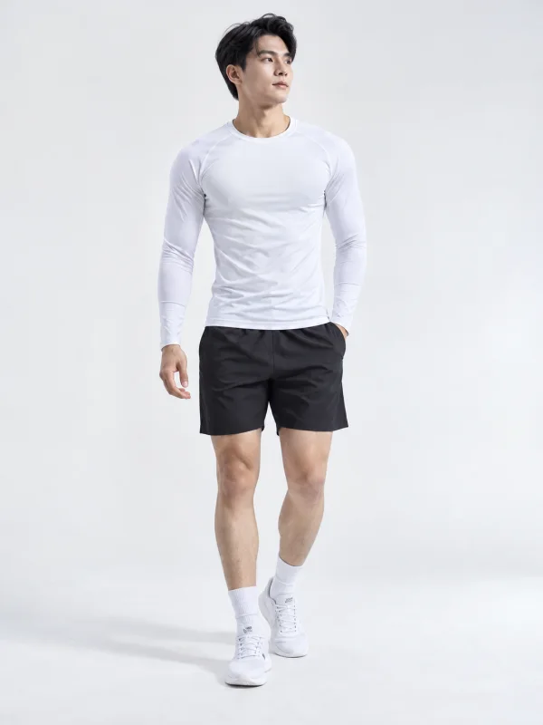 Áo Thể Thao Dài Tay Body Cao Cấp Màu Trắng