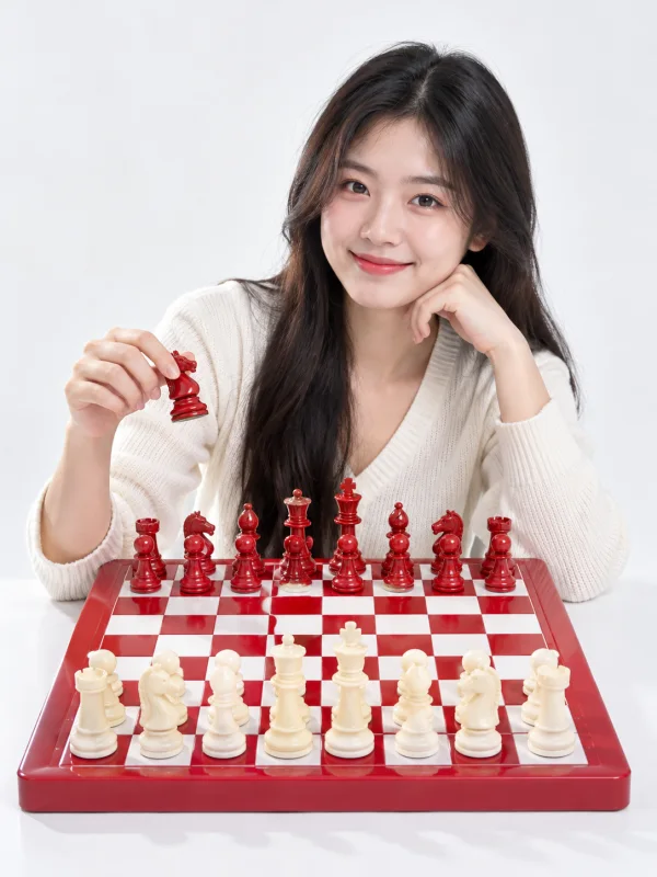Bộ Cờ Vua Quốc Tế Màu Đỏ Trắng