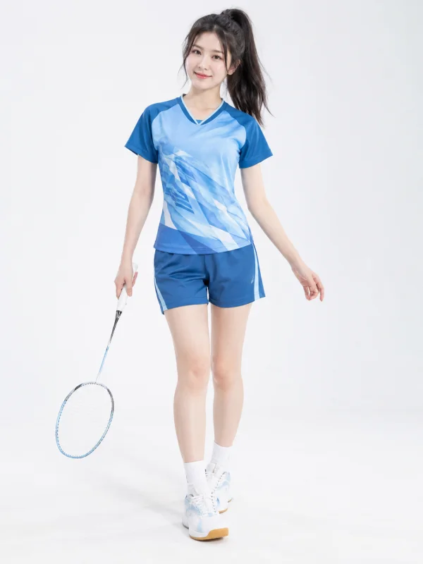 Bộ Quần Áo Cầu Lông Pickleball Bóng Chuyền Nam Nữ Màu Xanh