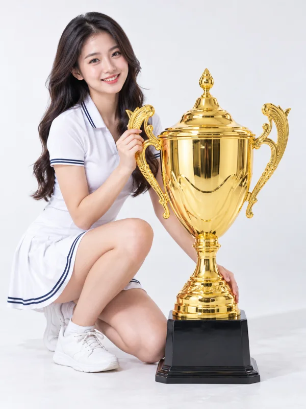 Cúp Trao Giải Thể Thao Màu Vàng