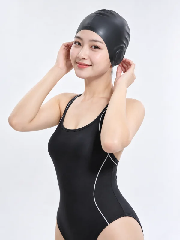 Mũ Bơi Nón Bơi Người Lớn Nam Nữ Che Tai Silicon Chống